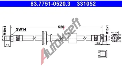 ATE Brzdov hadice - 520 mm AT 331052, 83.7751-0520.3