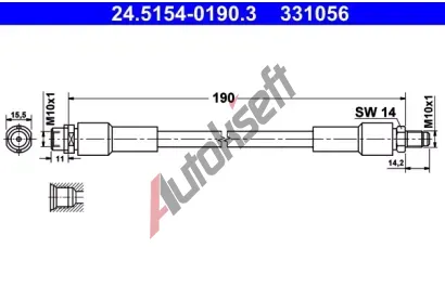 ATE Brzdov hadice - 190 mm AT 331056, 24.5154-0190.3