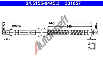 ATE Brzdov hadice - 445 mm AT 331057, 24.5155-0445.3