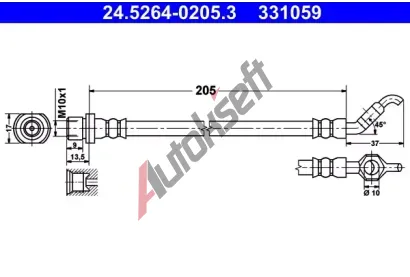 ATE Brzdov� hadice - 205 mm AT 331059, 24.5264-0205.3