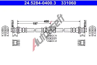 ATE Brzdov hadice - 400 mm AT 331060, 24.5284-0400.3
