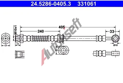 ATE Brzdov hadice - 405 mm AT 331061, 24.5286-0405.3
