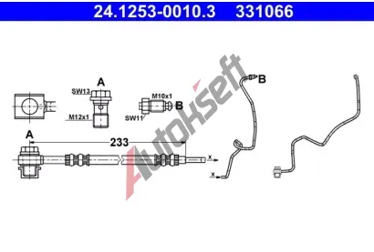 ATE Brzdov hadice - 233 mm AT 331066, 24.1253-0010.3