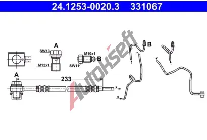 ATE Brzdov hadice - 233 mm AT 331067, 24.1253-0020.3