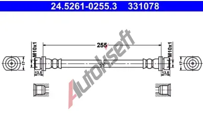 ATE Brzdov hadice - 255 mm AT 331078, 24.5261-0255.3