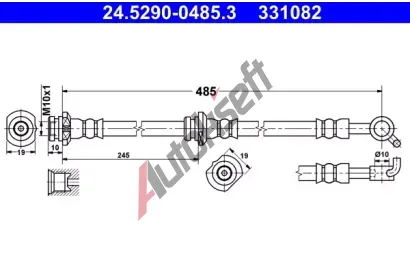 ATE Brzdov hadice - 485 mm AT 331082, 24.5290-0485.3