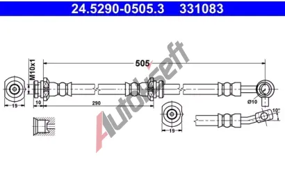 ATE Brzdov hadice - 505 mm AT 331083, 24.5290-0505.3