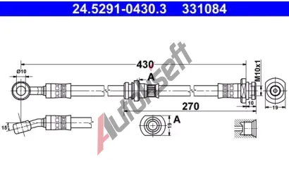 ATE Brzdov hadice - 430 mm AT 331084, 24.5291-0430.3