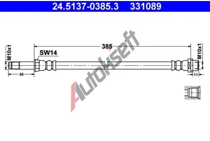 ATE Brzdov hadice - 385 mm AT 331089, 24.5137-0385.3