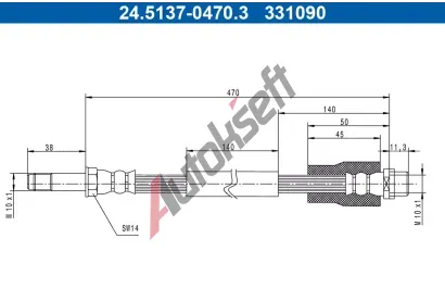 ATE Brzdov hadice - 470 mm AT 331090, 24.5137-0470.3