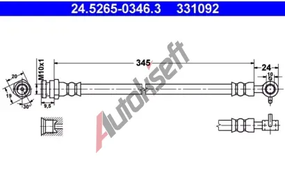 ATE Brzdov hadice - 345 mm AT 331092, 24.5265-0346.3