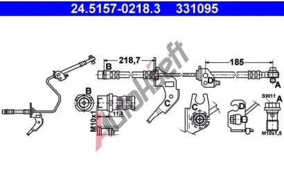 ATE Brzdov hadice - 219 mm AT 331095, 24.5157-0218.3