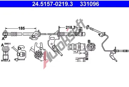 ATE Brzdov hadice - 219 mm AT 331096, 24.5157-0219.3