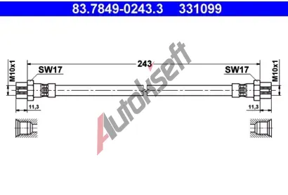 ATE Brzdov hadice - 243 mm AT 331099, 83.7849-0243.3