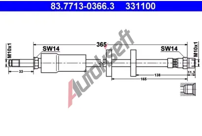 ATE Brzdov hadice - 423 mm AT 331100, 83.7713-0366.3