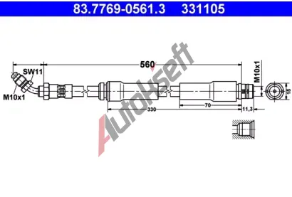 ATE Brzdová hadice - 560 mm AT 331105, 83.7769-0561.3 ATE Brzdová hadice - 560 mm AT 331105, 83.7769-0561.3