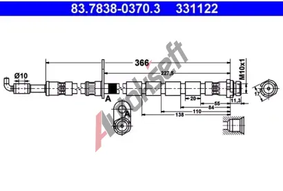 ATE Brzdov hadice - 366 mm AT 331122, 83.7838-0370.3