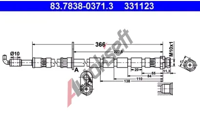 ATE Brzdov hadice - 366 mm AT 331123, 83.7838-0371.3