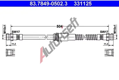 ATE Brzdov hadice - 504 mm AT 331125, 83.7849-0502.3