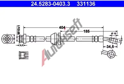 ATE Brzdov hadice - 404 mm AT 331136, 24.5283-0403.3