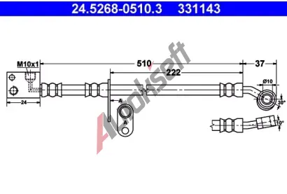 ATE Brzdová hadice - 510 mm AT 331143, 24.5268-0510.3 ATE Brzdová hadice - 510 mm AT 331143, 24.5268-0510.3