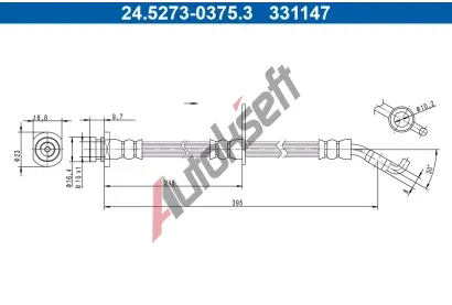 ATE Brzdov hadice - 375 mm AT 331147, 24.5273-0375.3