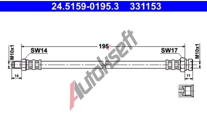 ATE Brzdov hadice - 195 mm AT 331153, 24.5159-0195.3