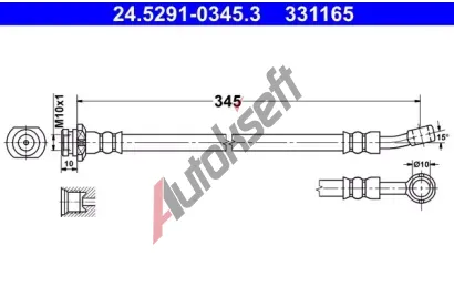 ATE Brzdov� hadice - 345 mm AT 331165, 24.5291-0345.3
