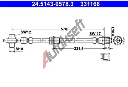ATE Brzdov hadice - 578 mm AT 331168, 24.5143-0578.3