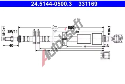 ATE Brzdov� hadice - 500 mm AT 331169, 24.5144-0500.3