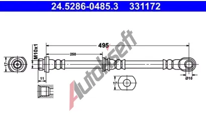 ATE Brzdov hadice - 495 mm AT 331172, 24.5286-0485.3