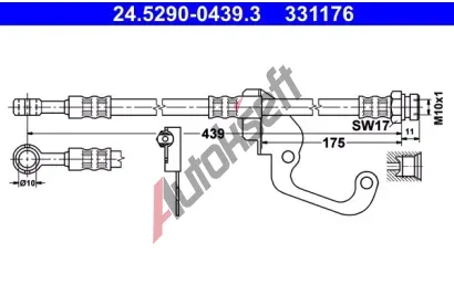 ATE Brzdová hadice - 439 mm AT 331176, 24.5290-0439.3 ATE Brzdová hadice - 439 mm AT 331176, 24.5290-0439.3