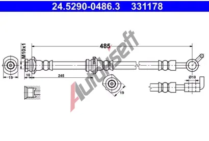 ATE Brzdov� hadice - 485 mm AT 331178, 24.5290-0486.3