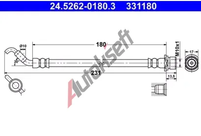 ATE Brzdov hadice - 180 mm AT 331180, 24.5262-0180.3