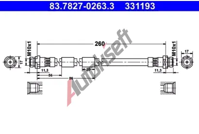 ATE Brzdová hadice AT 331193, 83.7827-0263.3 ATE Brzdová hadice AT 331193, 83.7827-0263.3