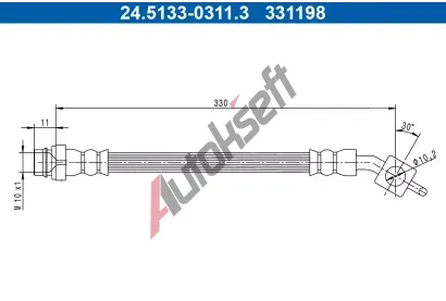 ATE Brzdov hadice - 310 mm AT 331198, 24.5133-0311.3