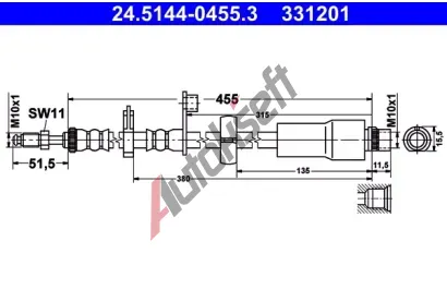 ATE Brzdov hadice - 455 mm AT 331201, 24.5144-0455.3