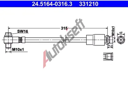 ATE Brzdov hadice - 315 mm AT 331210, 24.5164-0316.3