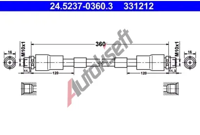 ATE Brzdov hadice - 360 mm AT 331212, 24.5237-0360.3