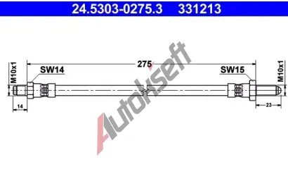 ATE Brzdov hadice - 275 mm AT 331213, 24.5303-0275.3