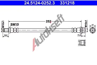 ATE Brzdov hadice - 252 mm AT 331218, 24.5124-0252.3