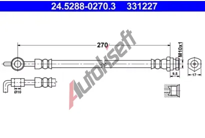 ATE Brzdová hadice - 270 mm AT 331227, 24.5288-0270.3 ATE Brzdová hadice - 270 mm AT 331227, 24.5288-0270.3