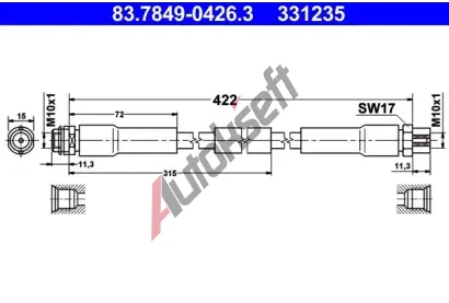 ATE Brzdová hadice AT 331235, 83.7849-0426.3 ATE Brzdová hadice AT 331235, 83.7849-0426.3