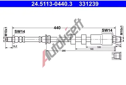 ATE Brzdov hadice - 440 mm AT 331239, 24.5113-0440.3