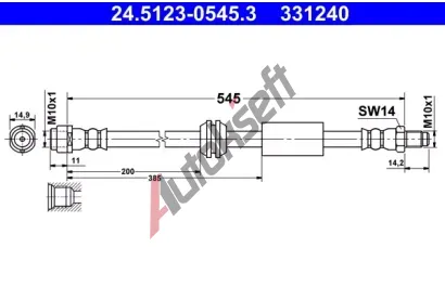 ATE Brzdov hadice - 545 mm AT 331240, 24.5123-0545.3