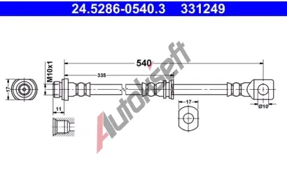 ATE Brzdov hadice - 540 mm AT 331249, 24.5286-0540.3