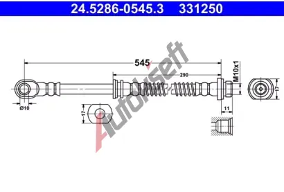 ATE Brzdov hadice - 545 mm AT 331250, 24.5286-0545.3