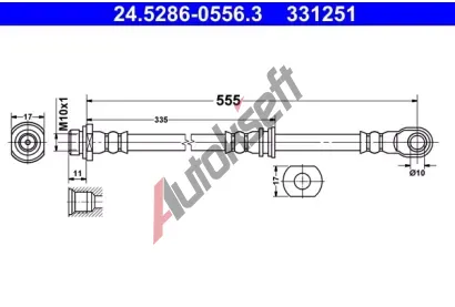 ATE Brzdov hadice - 555 mm AT 331251, 24.5286-0556.3