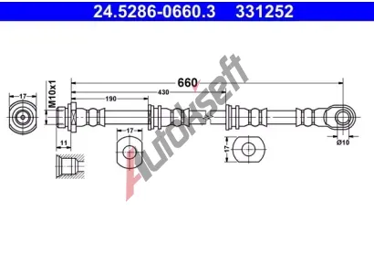 ATE Brzdov hadice - 660 mm AT 331252, 24.5286-0660.3