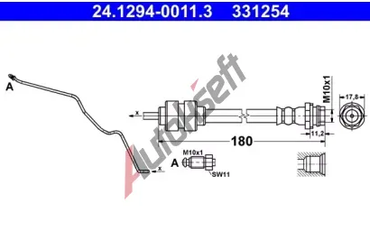 ATE Brzdov hadice - 180 mm AT 331254, 24.1294-0011.3